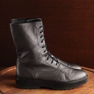 Homers Boots Womens Size EU 41 US 11 Gray Combat Leather Zip Lightweight Chunky